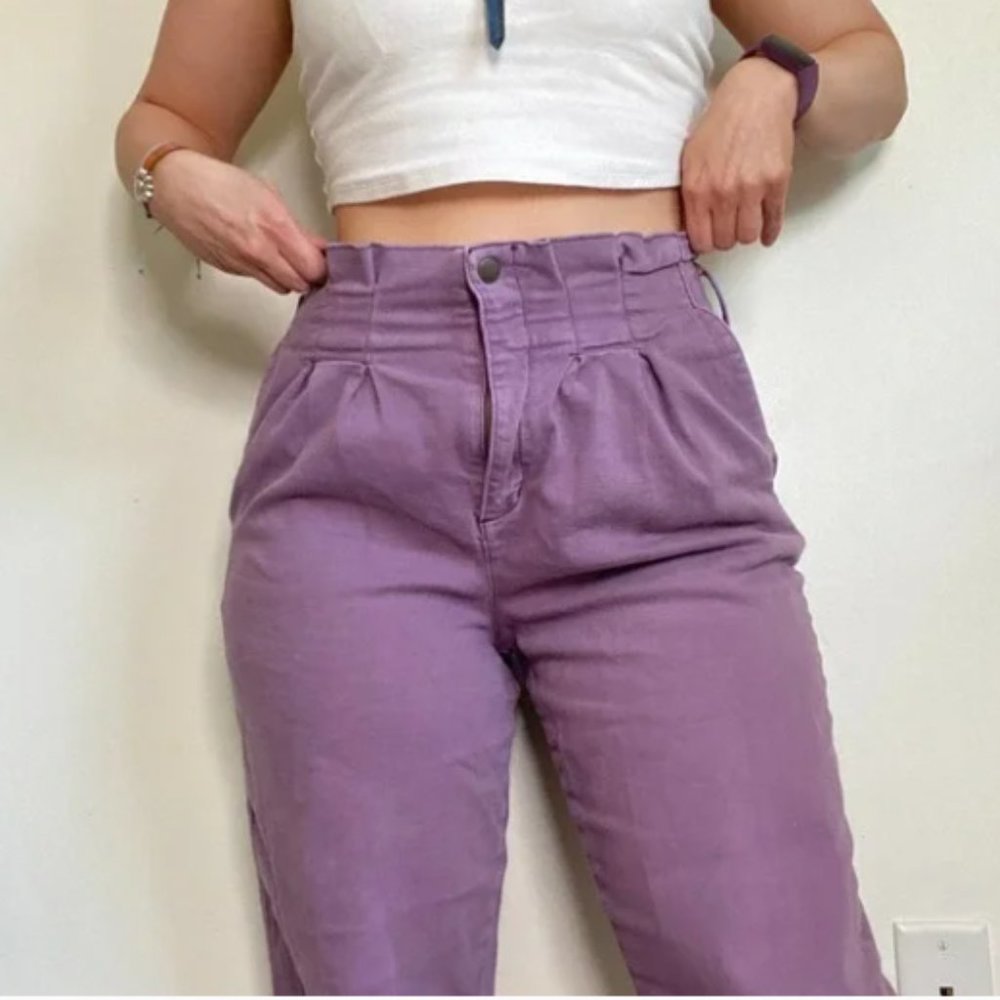 Universal Thread High Waisted Purple Paper Bag Pants